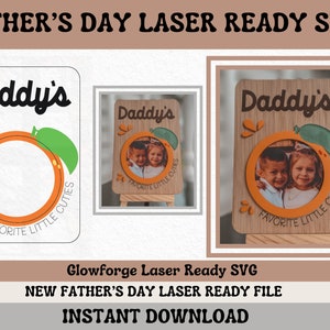 Fathers Day Picture Magnet || Gift for Dad || Photo Frame SVG || Laser Ready SVG || Glowforge