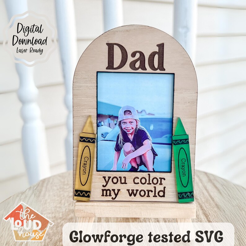 Father’s Day Coloring Frame SVG | Fridge Magnet Frame | Laser Ready ...