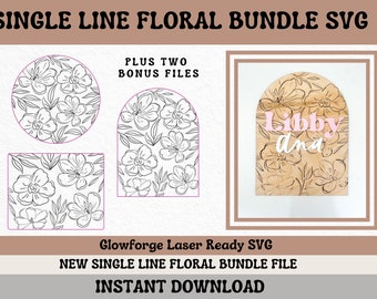 Floral SCORING pattern || Floral Line Art || Glowforge SVG || Laser Ready File || Floral Bundle