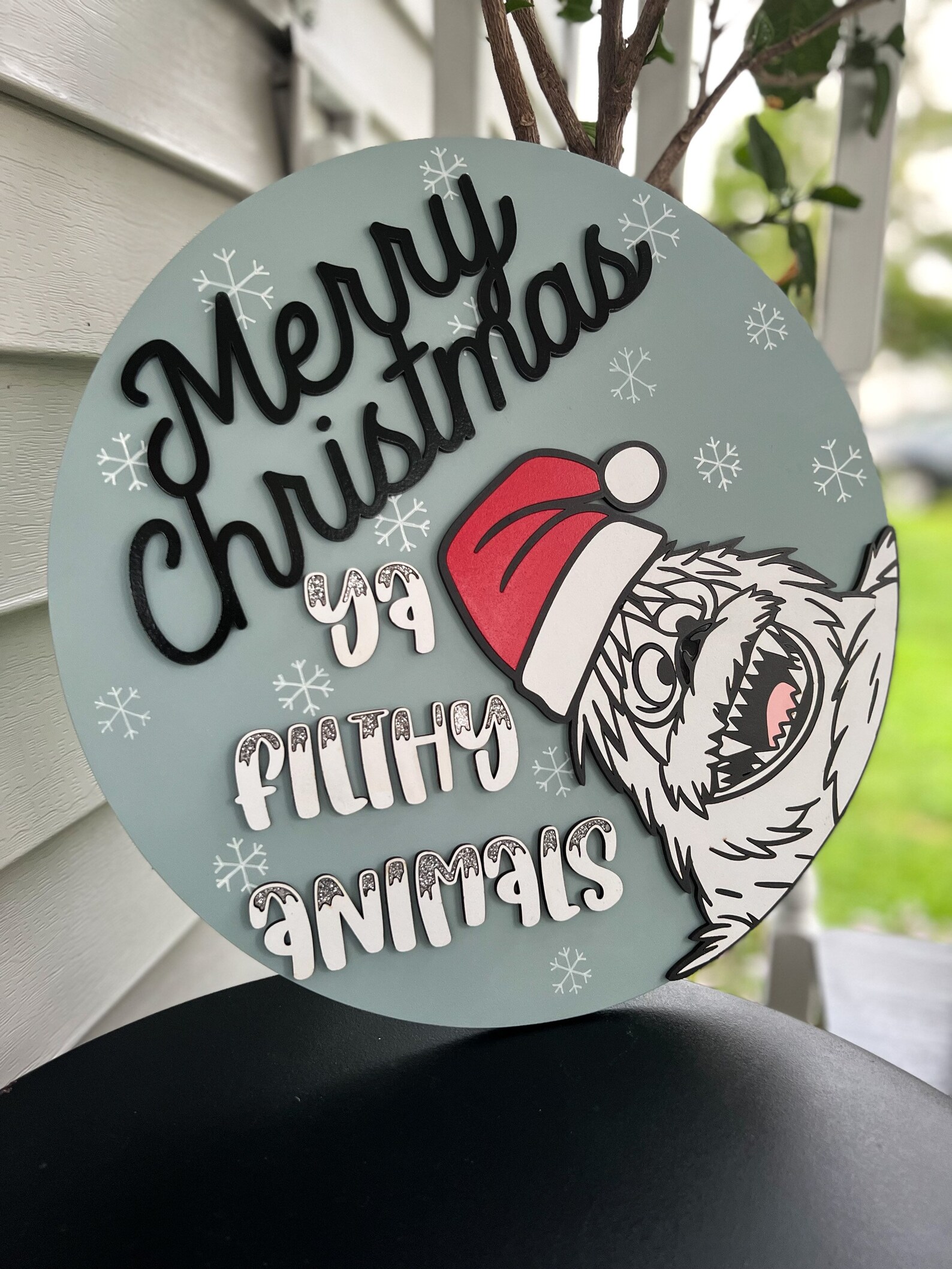 Yeti Door Hanger || Christmas Yeti || Yeti SVG || Holiday SVG || Porch ...