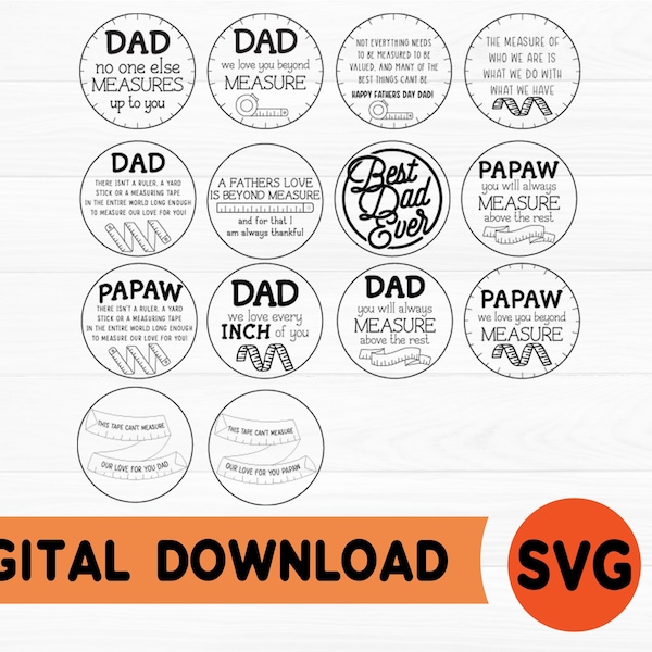 Fathers Day Glowforge SVG || Fathers Day Tape Measure SVG || Tape Measure SVG || GIft for Dad || Fathers Day Bundle || Tape Measure