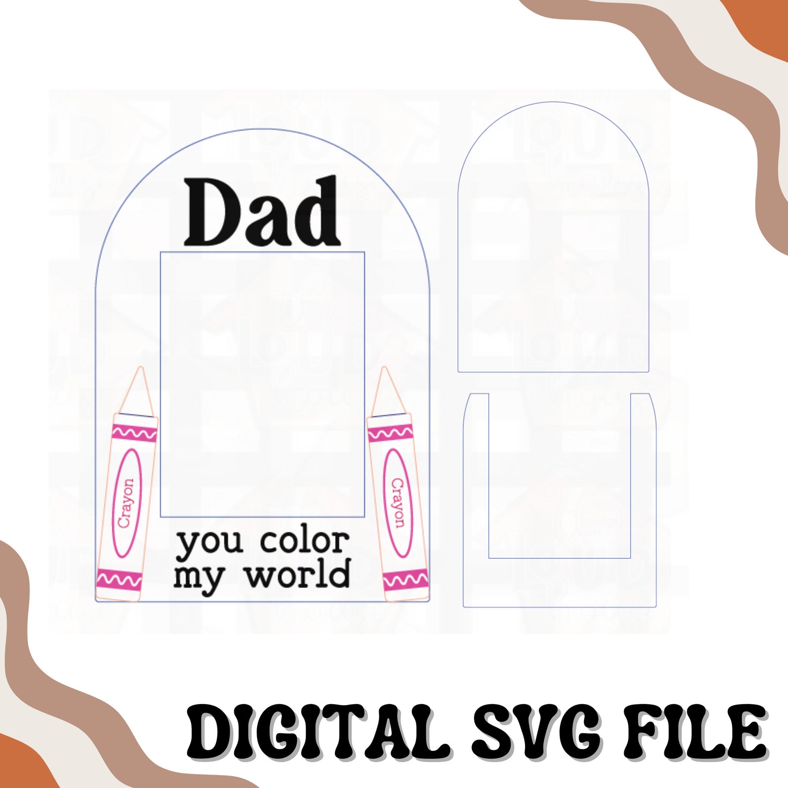 Father’s Day Coloring Frame SVG | Fridge Magnet Frame | Laser Ready ...