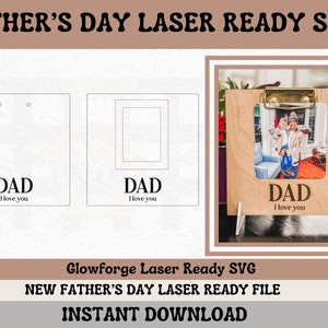 Fathers Day Photo Frame || Fathers Day Gift || Laser Ready SVG || Fathers Day SVG || Glowforge SVG ||  Picture Frame for Dad