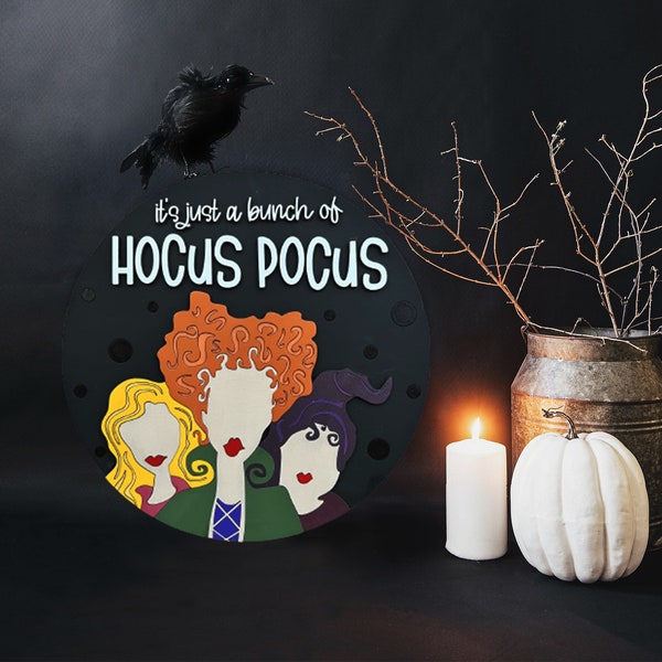 Hocus Pocus || Sanderson Zusters || Dit is Halloween || Halloween SVG || Halloween Deurhanger || Lasergesneden bestand