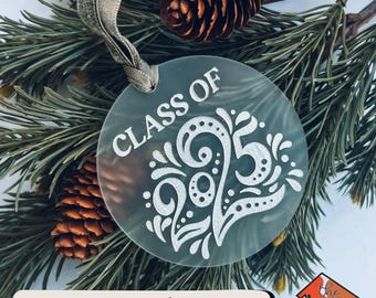 Graduierung Weihnachtsverzierung SVG | Laser bereit Ornament | Abschluss Ornament | Klasse von 2025 Ornament | Weihnachten SVG