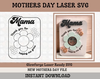 mama cadeau || Moederdagcadeau || Gepersonaliseerde fotolijst || Laser klaar SVG || Cadeau voor mama