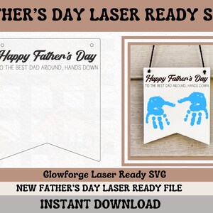 Fathers Day Hand Prints || Gift for Dad || Best Dad Hands Down || Laser Ready File || Glowforge SVG