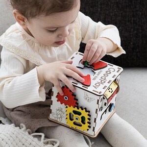 Montessori Busy Cube, Travel Sensory Toy, First Birthday Gift