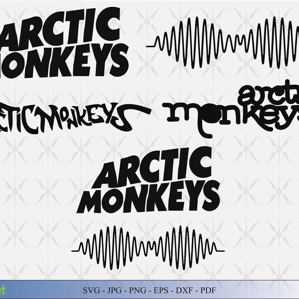 Arctic Monkeys Image Set - 5 Different Arctic Monkeys Theme Svg - Cricut SVG Cut File - Perfect For Making T-Shirts, Sweat, Hoodie
