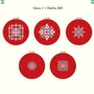 Snowflake cross stitch pattern. Christmas cross stitch. Bundle of 5 snowflakes. Instant download PDF #161