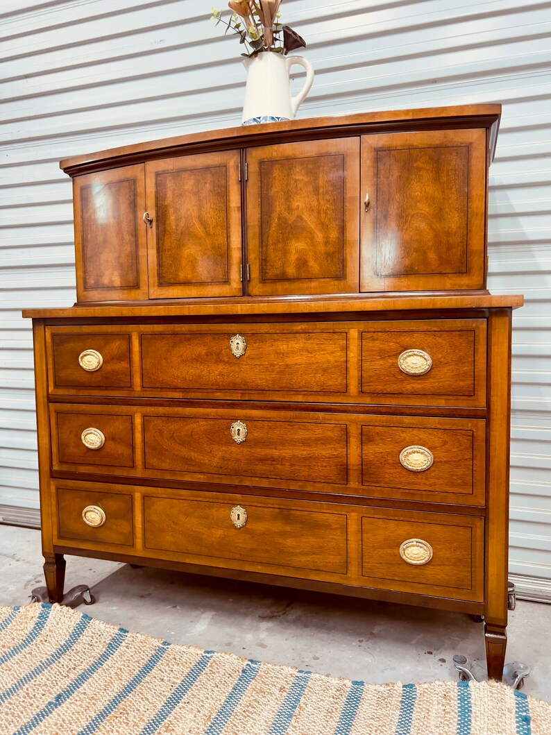 Vintage Henredon Louis XVI Style Fruitwood Bedroom Chest Dresser
