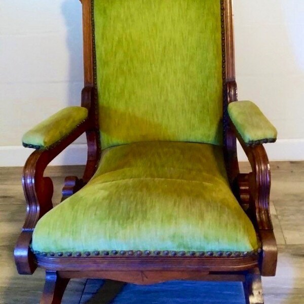 Victorian Dark Wood Rocking Chair Etsy