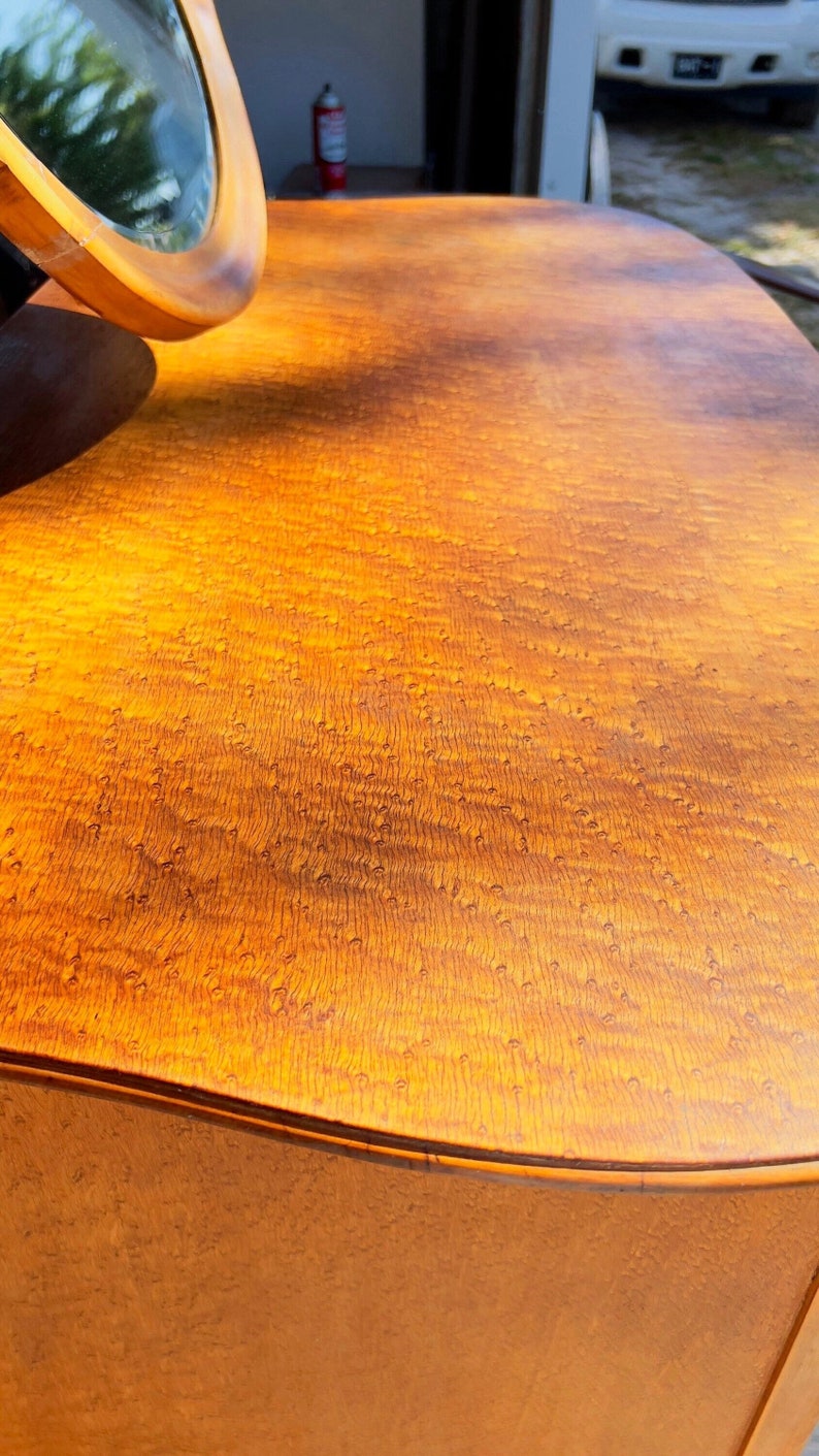 Vintage Birdseye Maple Dresser/ Oval Mirror/bedroom Dresser/ Etsy