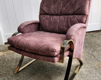 Vintage Trend Armchair Metal Frame with Beautiful Blush colored fabric/ Mid Modern Style