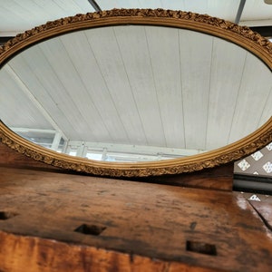 Large Vintage Ornate Oval mirror/ Mirror/ salon Mirror/ wall mirror image 5