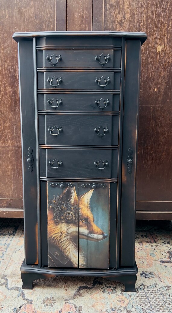 Wood Jewelry Armoire/ Standing Jewelry Armoire/ St