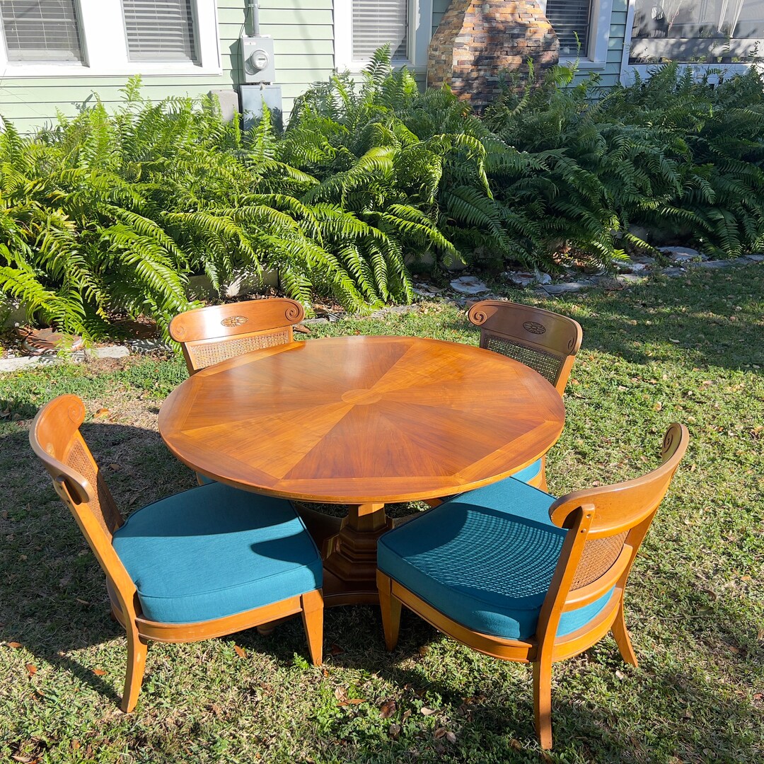 Unique Vintage JB Van Sciver Bridge Table and Chairs/ Game Table/ Wood