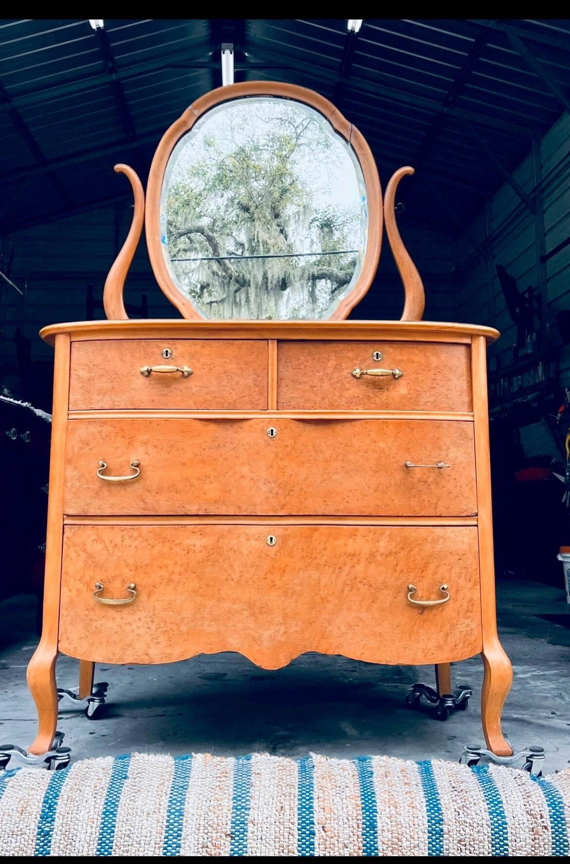 Vintage Birdseye Maple Dresser/ Oval Mirror/bedroom Dresser/ Etsy