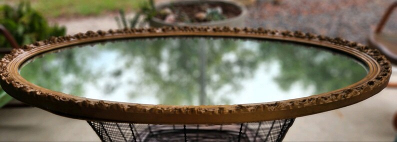 Large Vintage Ornate Oval mirror/ Mirror/ salon Mirror/ wall mirror image 6