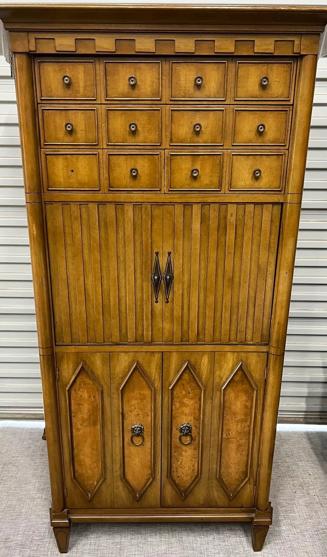 SOLD Outsecretary Desk Highboy Tallboy Dresser 9 Drawer Etsy