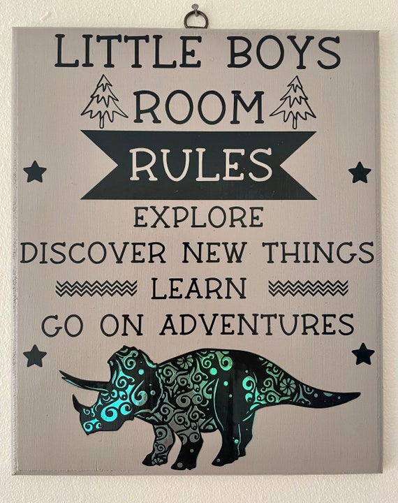 Little Boys Room Sign Boys Bedroom Decor Dinosaur Decor - Etsy