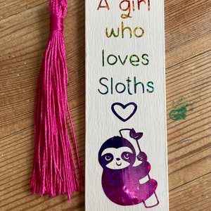 Sloth Bookmark - Personalised Bookmark - Childrens Bookmark - Handmade Bookmark - Handmade Gifts