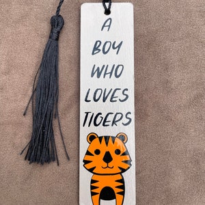 Tiger Bookmark - Personalised Bookmark - Childrens Bookmark - Handmade Bookmark - Handmade Gifts