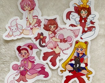 Magical Girls and Plushie Friends 10cm vinyl stickers