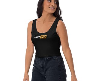 Slutwife Crop Tank | Hotwife Tank Top | Swingers QoS Clothing | Gifts for Hotwife | Slutwife Top | Cuckold Partywear | Queen of Spade Tank