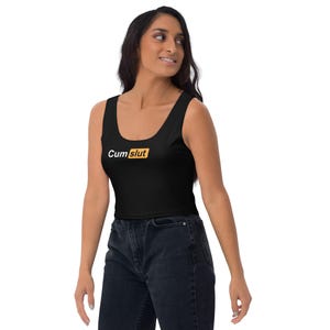 Cumslut Tank Top | Hotwife Crop Top | Swingers QoS Clothing | Gifts for Hotwife | Slutwife Top | Cuckold Partywear | Queen of Spade Tank