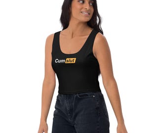 Cumslut Tank Top | Hotwife Crop Top | Swingers QoS Clothing | Gifts for Hotwife | Slutwife Top | Cuckold Partywear | Queen of Spade Tank