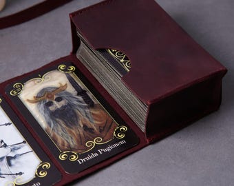 Handmade Leather Tarot Card Case: Witchcraft Accessories