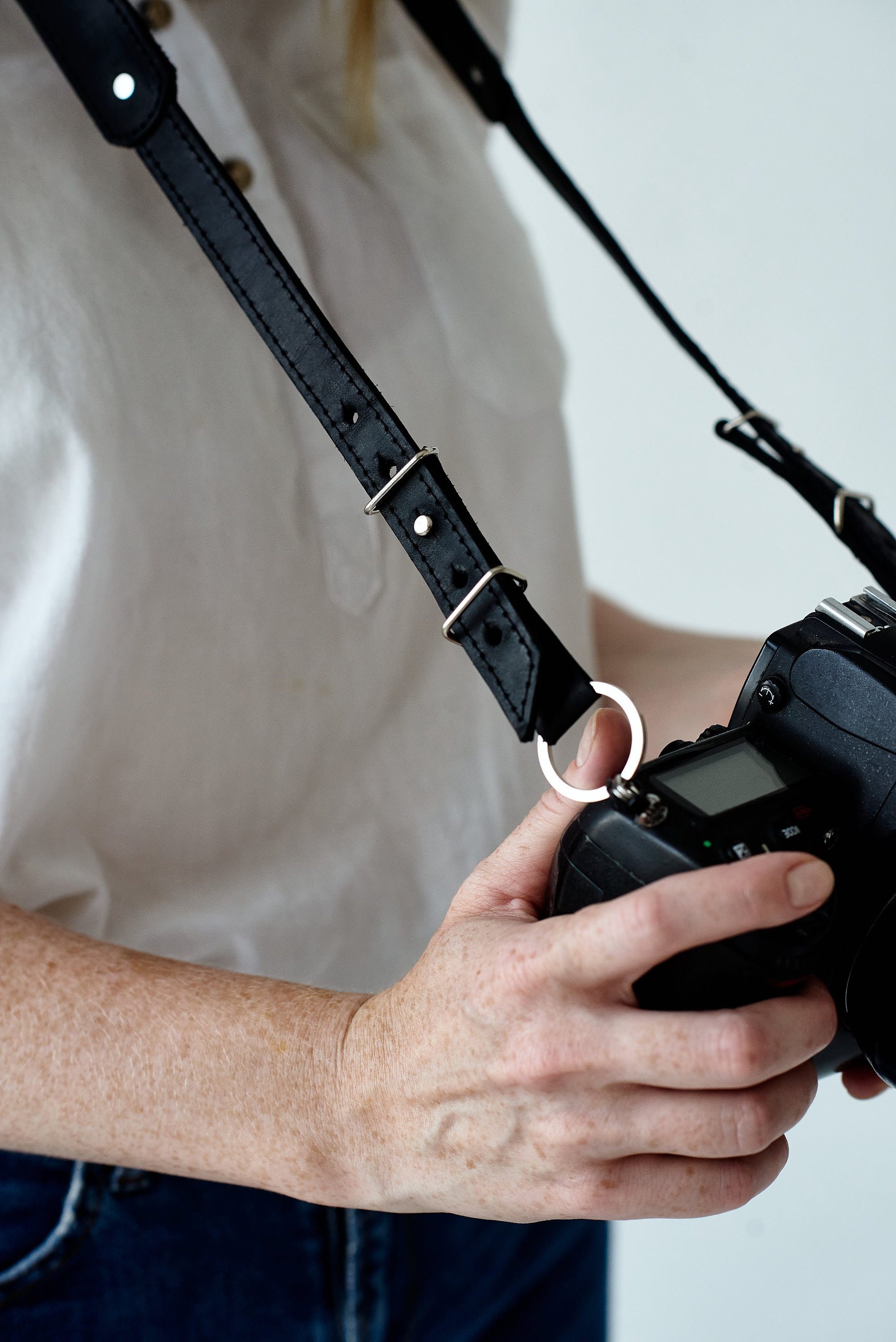 WHGHNCQ Kameragurt Aus Echtem Leder & Baumwolle - Verstellbarer Schultergurt Für Alle Kameras