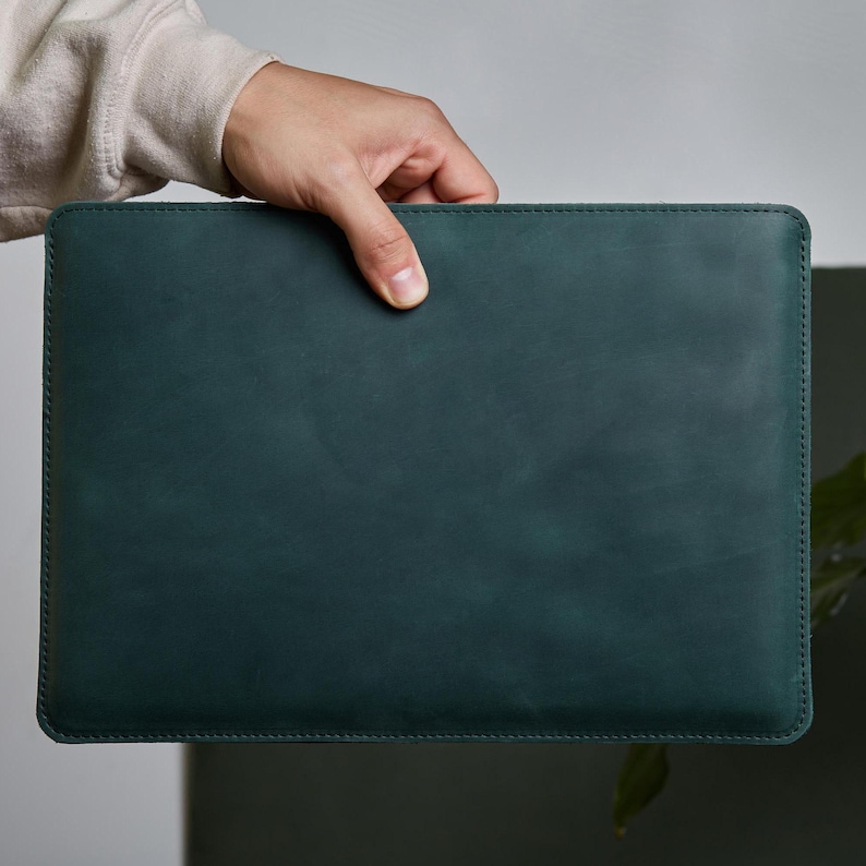Funda de piel para MacBook Air/Pro con forro de fieltro: Funda personalizada para MacBook imagen 5