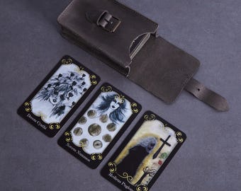 Leather Tarot Case – Personalized Tarot Card Holder & Deck Storage Box