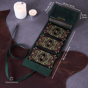 Personalized Tarot Leather Case for Her, Tarot Card Roll Box, Card Roll Holder, Spiritual Gift