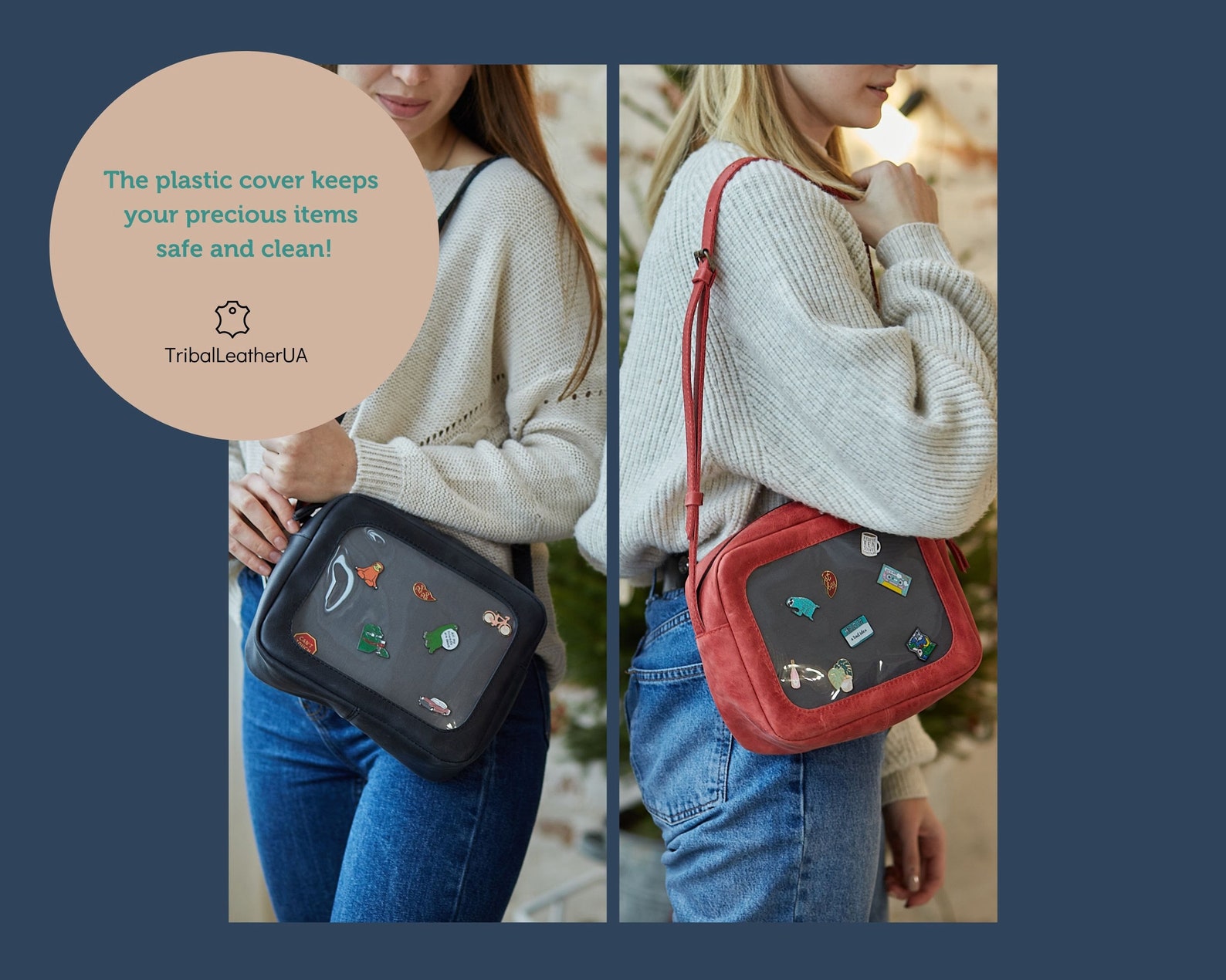 ITA Bag Crossbody Pin Bag Leather Ita Bag Anime Pins Pin Etsy