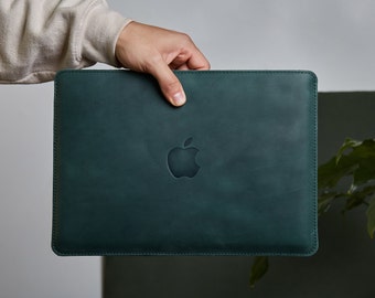 Coque en cuir personnalisée pour MacBook Air 13, MacBook Air 15" 2023, Pro 13 M1 et MacBook Pro 15/16 Coque avec gaufrage
