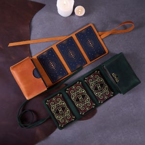 Personalized Leather Tarot Card Roll for Her: Deck Roll Box, Free Personalization