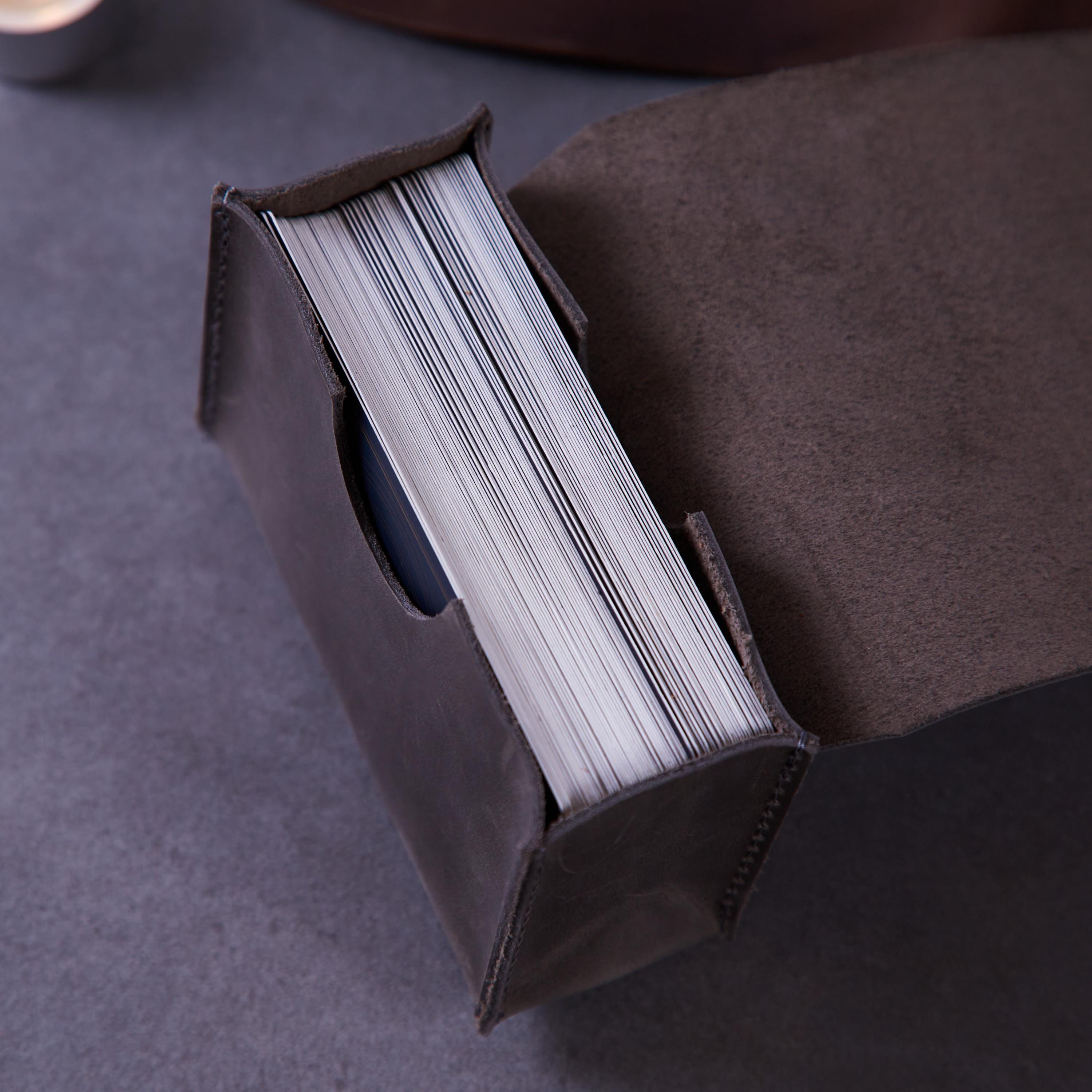 Custodia In Pelle PU Per Carte Dei Tarocchi – Porta Mazzo Rigido Nero E Blu – Protezione E Decoro - 2