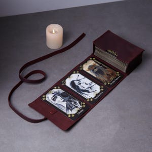 Personalized Leather Tarot Deck Case: Witchy Tarot Card Storage, Fast USA Shipping