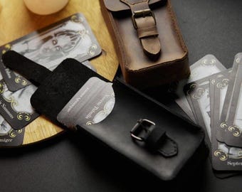 Handmade Leather Tarot Card Case: Vintage Divination Deck Holder
