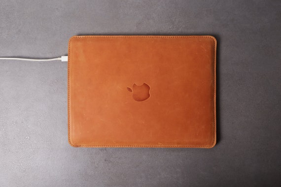 Housse en cuir premium pour MacBook Air 15 M2 Étui de transport vertical  avec logo Apple Housse pour MacBook Pro 14 Cuir véritable Cadeau  d'anniversaire -  France