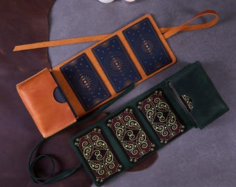 Personalized Leather Tarot Card Roll for Her: Deck Roll Box, Spiritual Gift