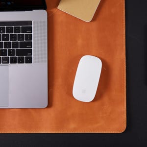 Personalized Leather Desk Pad with Engraving. Custom Size Mouse Pad. Personalized Laptop Mat. Thick  Desk Mat. Real Leather Desk Blotter