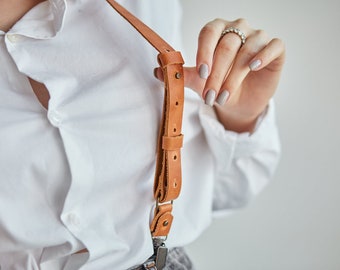 Damen-Hosenträger aus Leder, Damen-Hosenträger, verstellbare Hosenträger, Ringträger-Outfit, rustikale Hochzeitsaccessoires