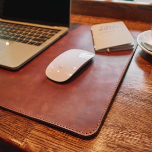 Thick Genuine Leather Desk Pad: Custom Size Mousepad, Schreibtischunterlage Lede
