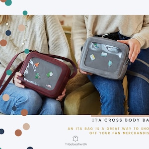 Sac ITA à bandoulière, sac à épingles, sac ita en cuir, épingles d'anime, présentoir d'épingles avec sangle, petite sacoche classique à bandoulière, cadeau pour amateur d'anime