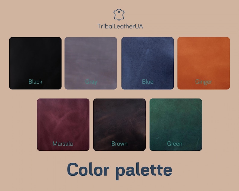 a color palette of different shades of leather