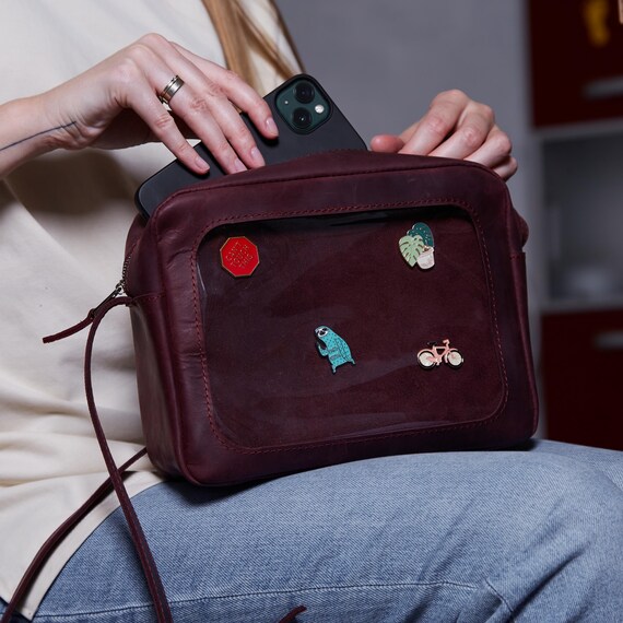 ITA Bag Pin Bag Crossbody Pin Display Bag Purse Custom Leather Kawaii ITA Bag clear Vinyl Classic Small ITA Satchel Bag for Pins Etsy Canada